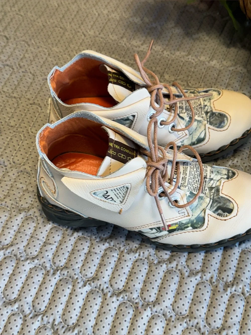 VTG Y2K Leather Ankle Boots Lace-Up Chunky Sole EU 37 / US 6.5–7
